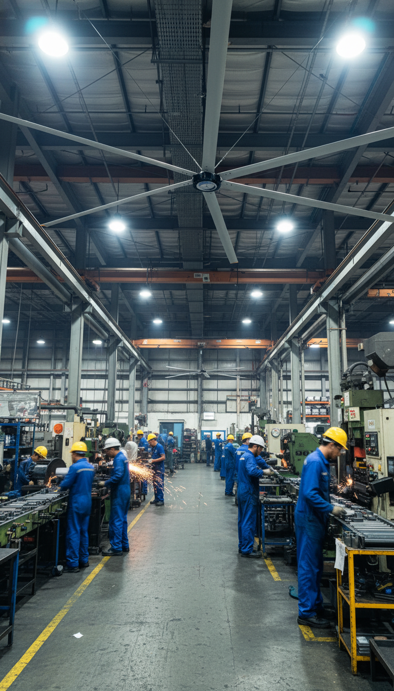 Aruth HVLS Fan Industrial Manufacturing Plant Installation